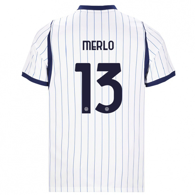 Danxen Mulher Camisola Beatrice Merlo #13 Branco Azul Marinho Alternativa 2026/27 Camisa Brasil