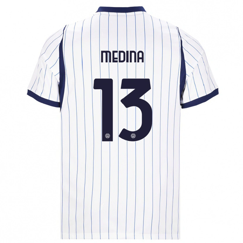 Danxen Mulher Camisola Alessio Medina #13 Branco Azul Marinho Alternativa 2026/27 Camisa Brasil