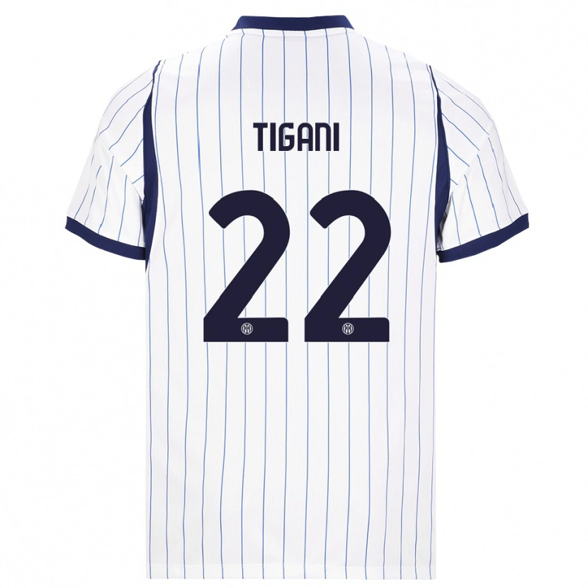 Danxen Mulher Camisola Edoardo Tigani #22 Branco Azul Marinho Alternativa 2026/27 Camisa Brasil