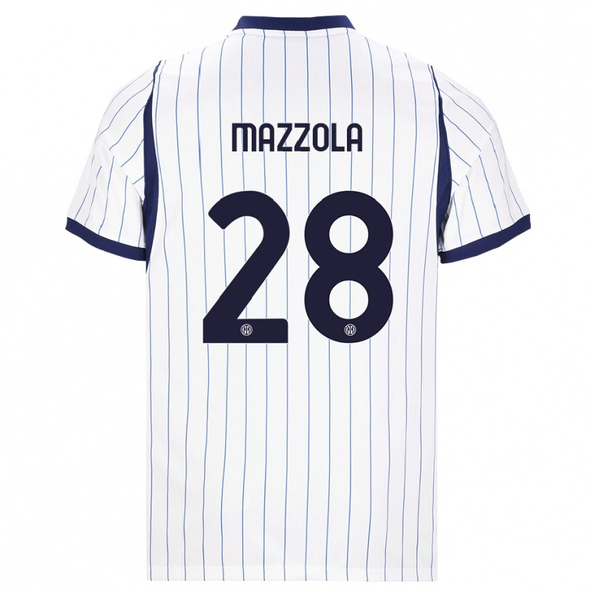 Danxen Mulher Camisola Giuseppe Mazzola #28 Branco Azul Marinho Alternativa 2026/27 Camisa Brasil