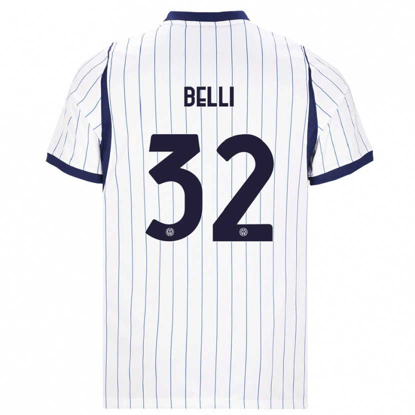 Danxen Mulher Camisola Elena Belli #32 Branco Azul Marinho Alternativa 2026/27 Camisa Brasil