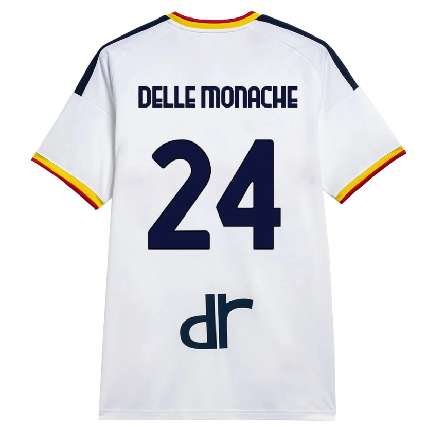 Danxen Mulher Camisola Marco Delle Monache #24 Branco Amarelo Vermelho Alternativa 2026/27 Camisa Brasil