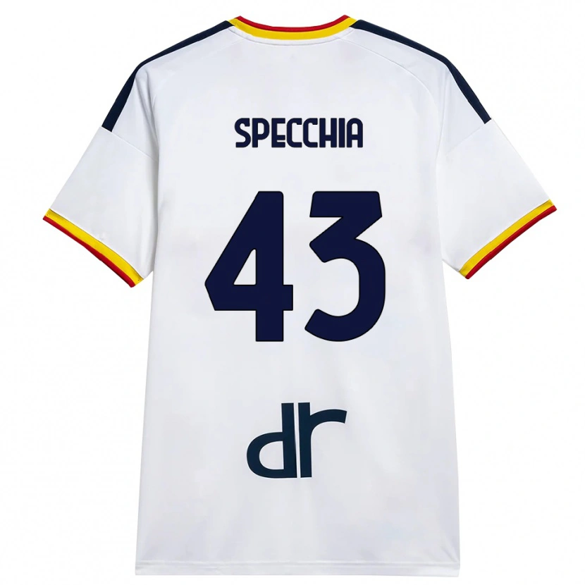 Danxen Mulher Camisola Marco Specchia #43 Branco Amarelo Vermelho Alternativa 2026/27 Camisa Brasil