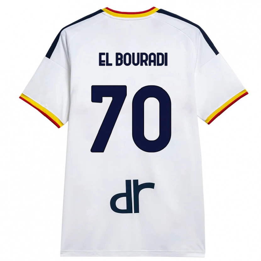 Danxen Mulher Camisola Walid El Bouradi #70 Branco Amarelo Vermelho Alternativa 2026/27 Camisa Brasil