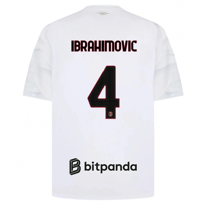 Danxen Mulher Camisola Vincent Ibrahimović #4 Branco Vermelho Preto Alternativa 2026/27 Camisa Brasil