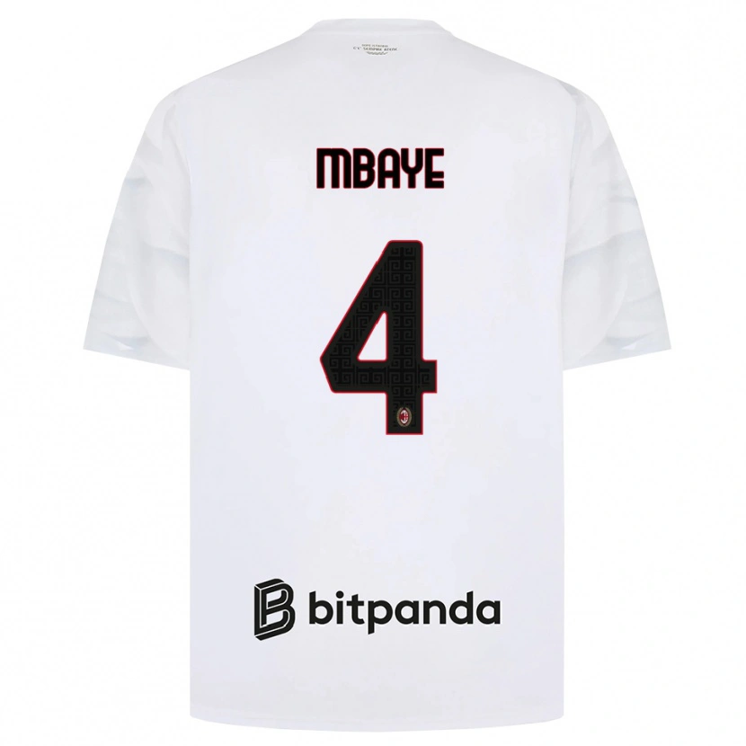 Danxen Mulher Camisola Astin Mbaye #4 Branco Vermelho Preto Alternativa 2026/27 Camisa Brasil