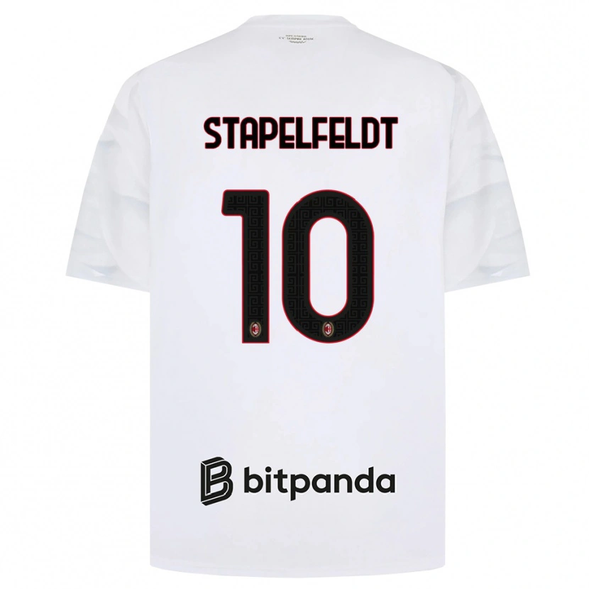 Danxen Mulher Camisola Nina Stapelfeldt #10 Branco Vermelho Preto Alternativa 2026/27 Camisa Brasil
