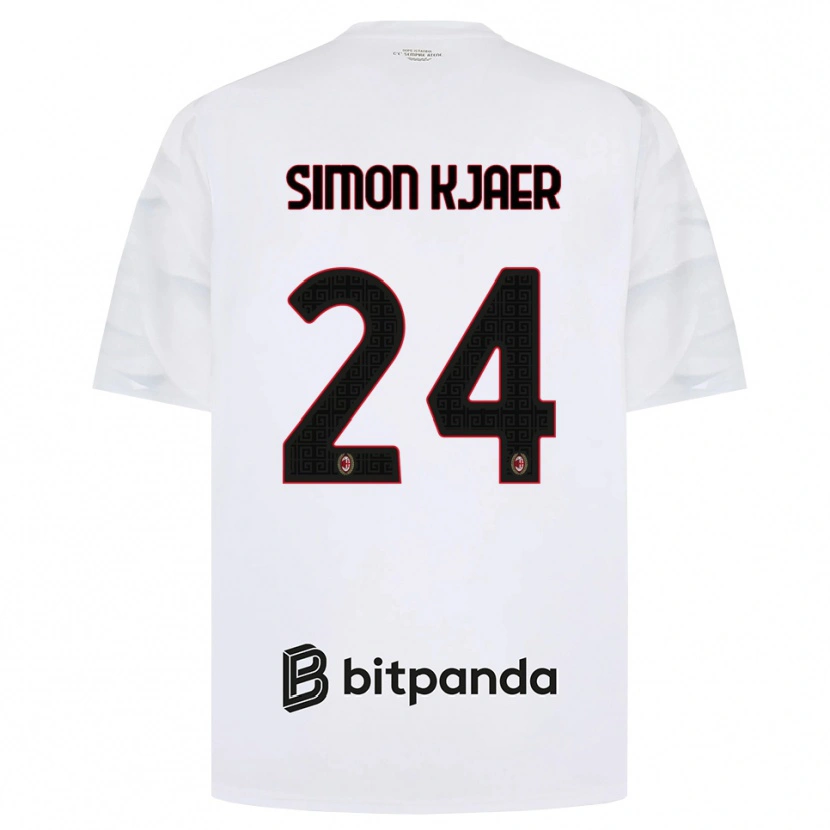 Danxen Mulher Camisola Simon Kjaer #24 Branco Vermelho Preto Alternativa 2026/27 Camisa Brasil
