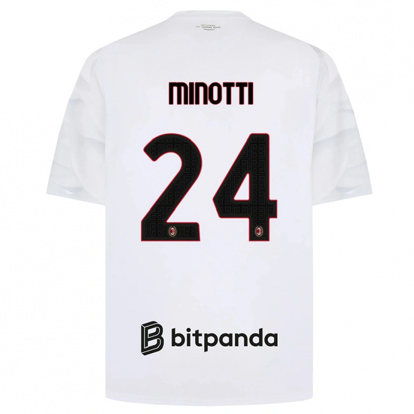Danxen Mulher Camisola Gabriele Minotti #24 Branco Vermelho Preto Alternativa 2026/27 Camisa Brasil