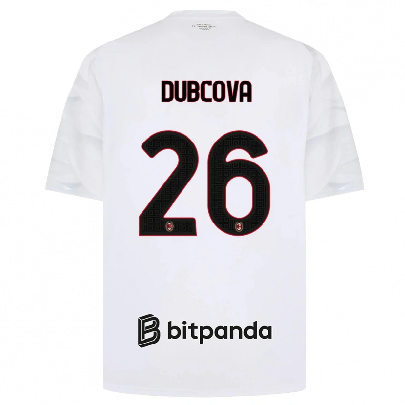 Danxen Mulher Camisola Michaela Dubcova #26 Branco Vermelho Preto Alternativa 2026/27 Camisa Brasil