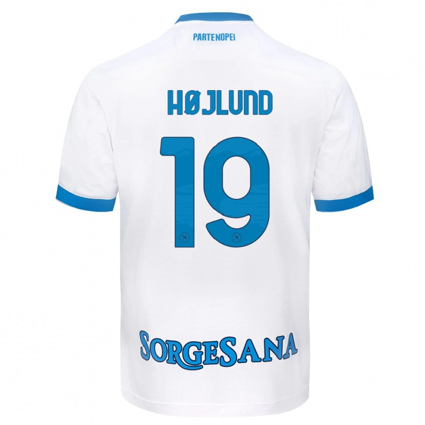 Danxen Mulher Camisola Rasmus Højlund #19 Azul Celeste Branco Alternativa 2026/27 Camisa Brasil