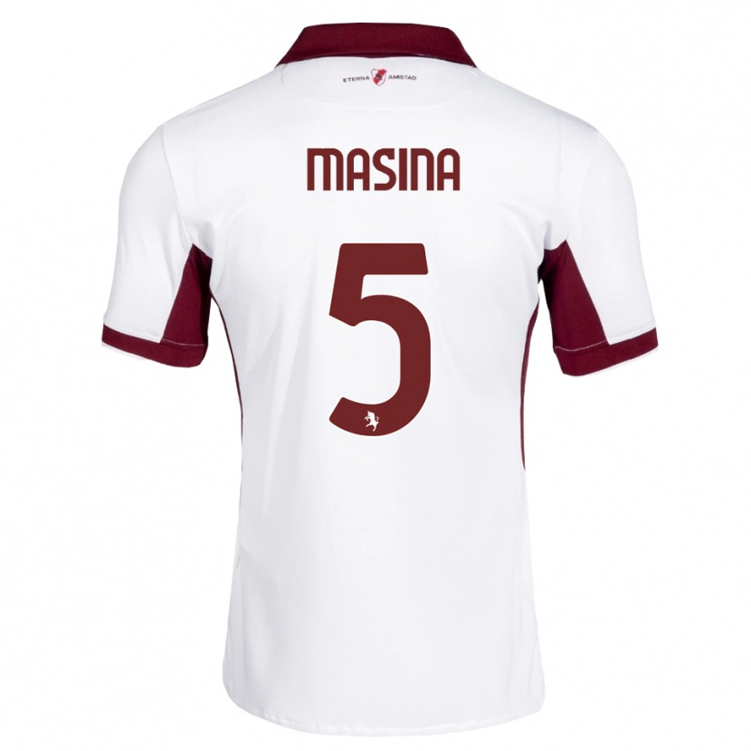 Danxen Mulher Camisola Adam Masina #5 Bordô Branco Vermelho Alternativa 2026/27 Camisa Brasil