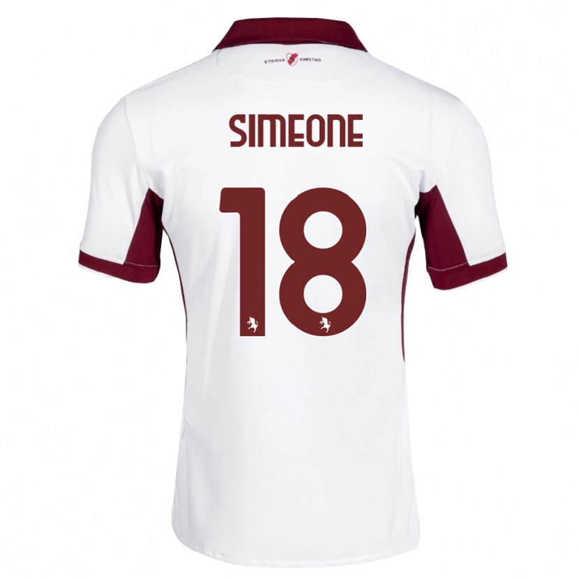 Danxen Mulher Camisola Giovanni Simeone #18 Bordô Branco Vermelho Alternativa 2026/27 Camisa Brasil