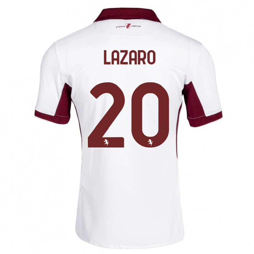 Danxen Mulher Camisola Valentino Lazaro #20 Bordô Branco Vermelho Alternativa 2026/27 Camisa Brasil