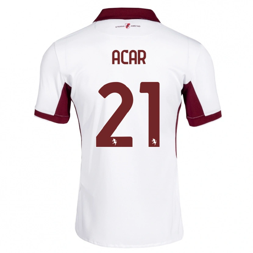 Danxen Mulher Camisola Emirhan Acar #21 Bordô Branco Vermelho Alternativa 2026/27 Camisa Brasil