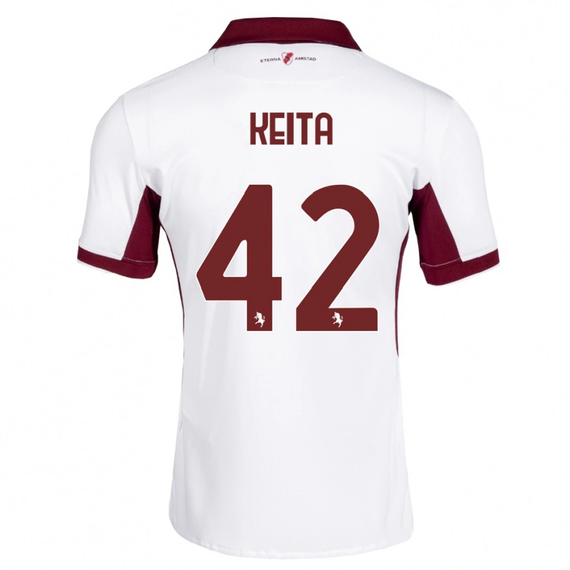 Danxen Mulher Camisola Karamoko Keita #42 Bordô Branco Vermelho Alternativa 2026/27 Camisa Brasil