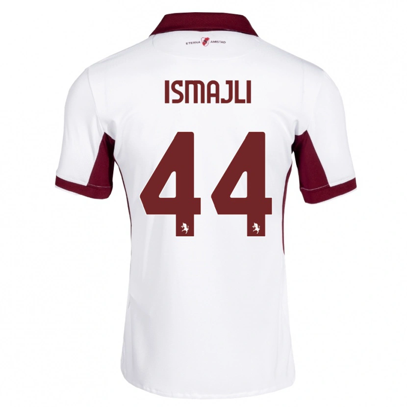 Danxen Mulher Camisola Ardian Ismajli #44 Bordô Branco Vermelho Alternativa 2026/27 Camisa Brasil