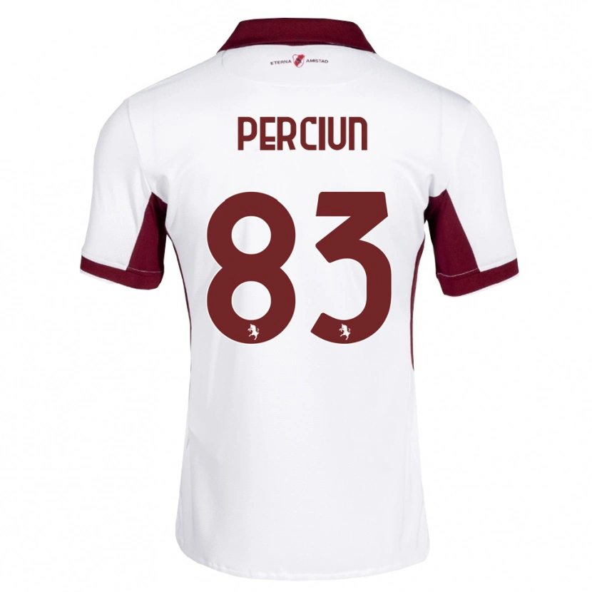 Danxen Mulher Camisola Sergiu Perciun #83 Bordô Branco Vermelho Alternativa 2026/27 Camisa Brasil