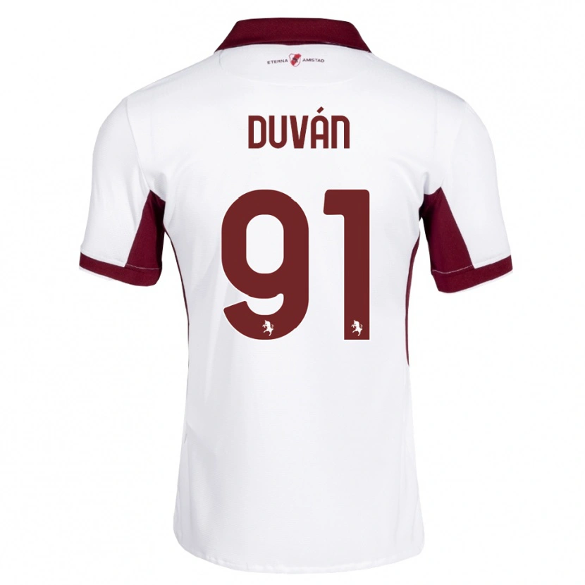 Danxen Mulher Camisola Duván Zapata #91 Bordô Branco Vermelho Alternativa 2026/27 Camisa Brasil