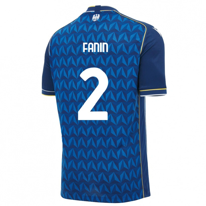Danxen Mulher Camisola Alessandro Fanin #2 Azul Real Branco Azul Alternativa 2026/27 Camisa Brasil