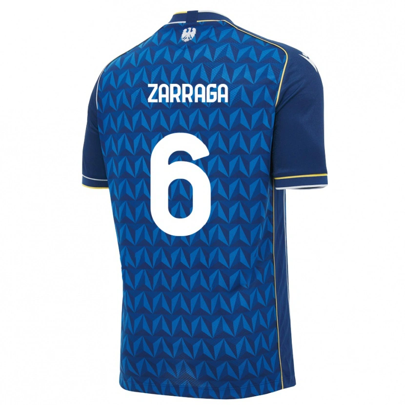 Danxen Mulher Camisola Oier Zarraga #6 Azul Real Branco Azul Alternativa 2026/27 Camisa Brasil