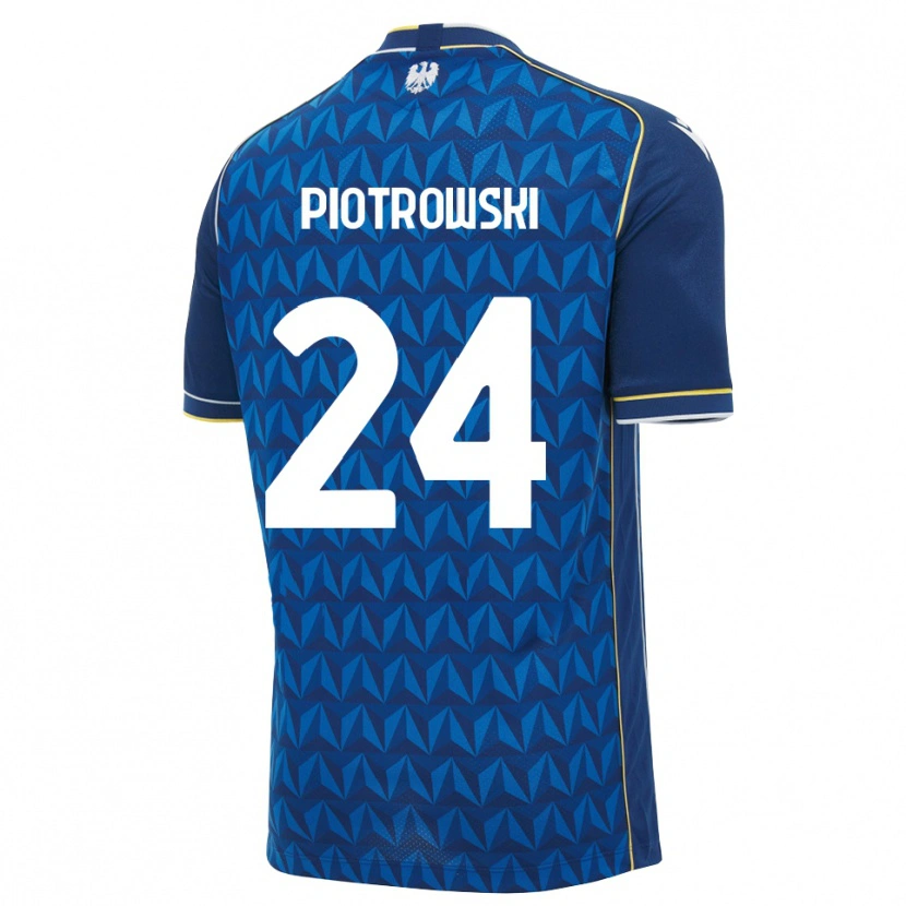 Danxen Mulher Camisola Jakub Piotrowski #24 Azul Real Branco Azul Alternativa 2026/27 Camisa Brasil