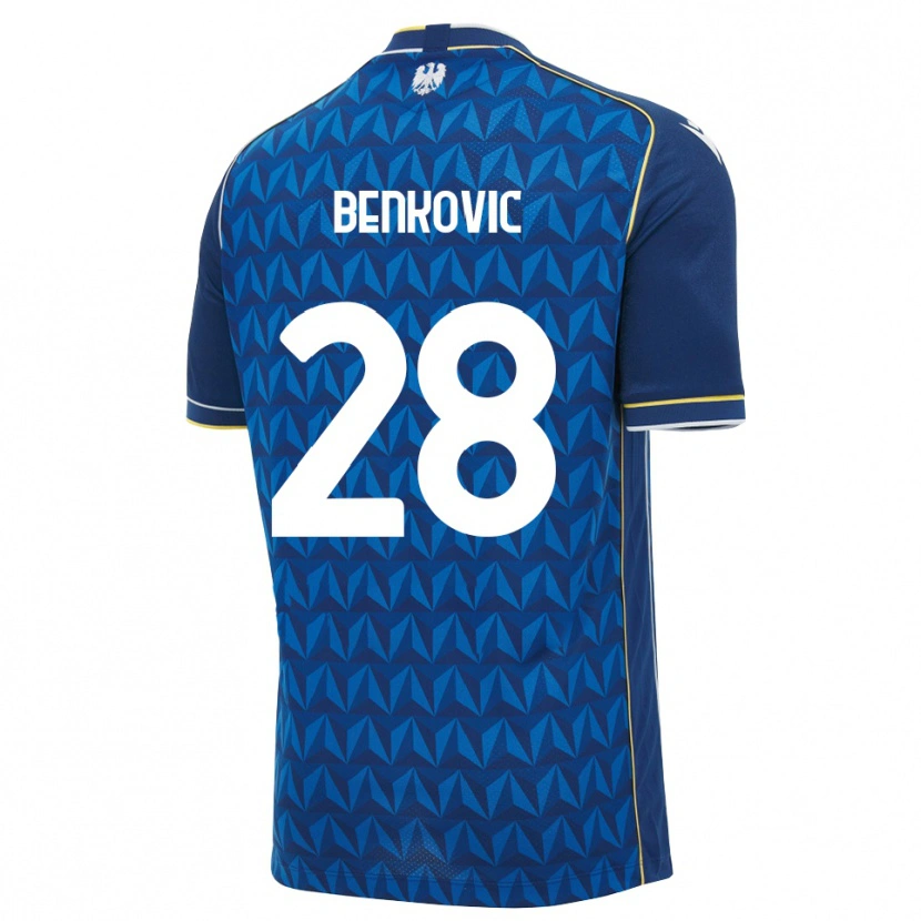 Danxen Mulher Camisola Filip Benkovic #28 Azul Real Branco Azul Alternativa 2026/27 Camisa Brasil