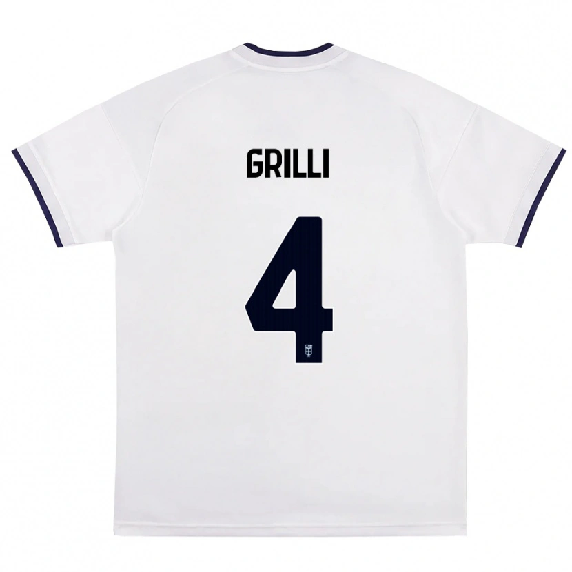 Danxen Mulher Camisola Federico Grilli #4 Branco Vermelho Azul Real Alternativa 2026/27 Camisa Brasil