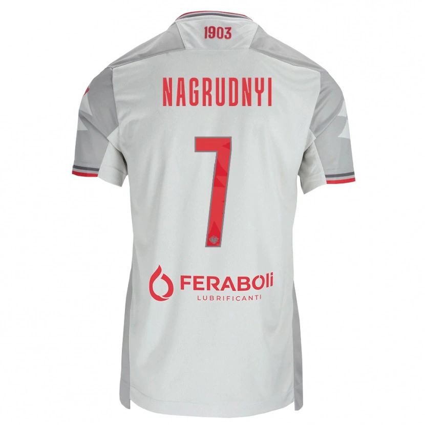 Danxen Mulher Camisola Vladyslav Nagrudnyi #7 Cinza Branco Vermelho Alternativa 2026/27 Camisa Brasil