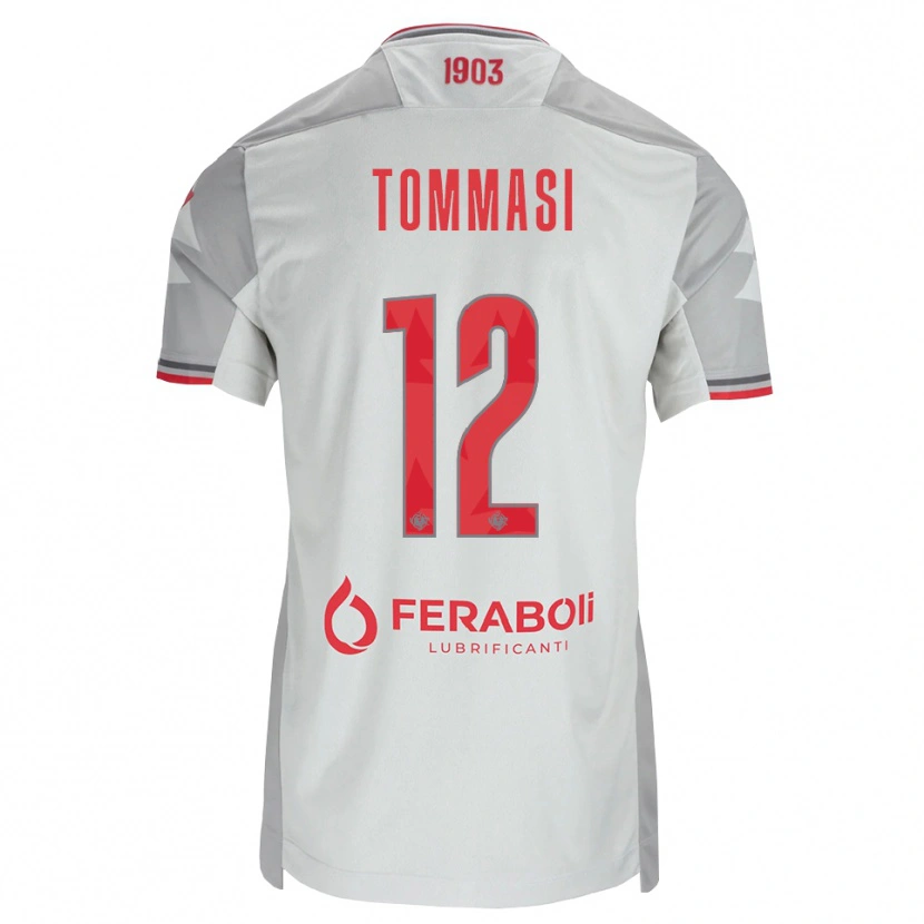 Danxen Mulher Camisola Francesco Tommasi #12 Cinza Branco Vermelho Alternativa 2026/27 Camisa Brasil