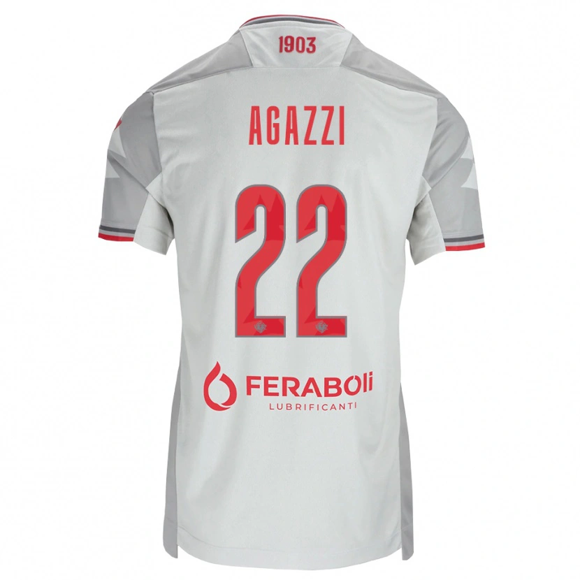 Danxen Mulher Camisola Federico Agazzi #22 Cinza Branco Vermelho Alternativa 2026/27 Camisa Brasil