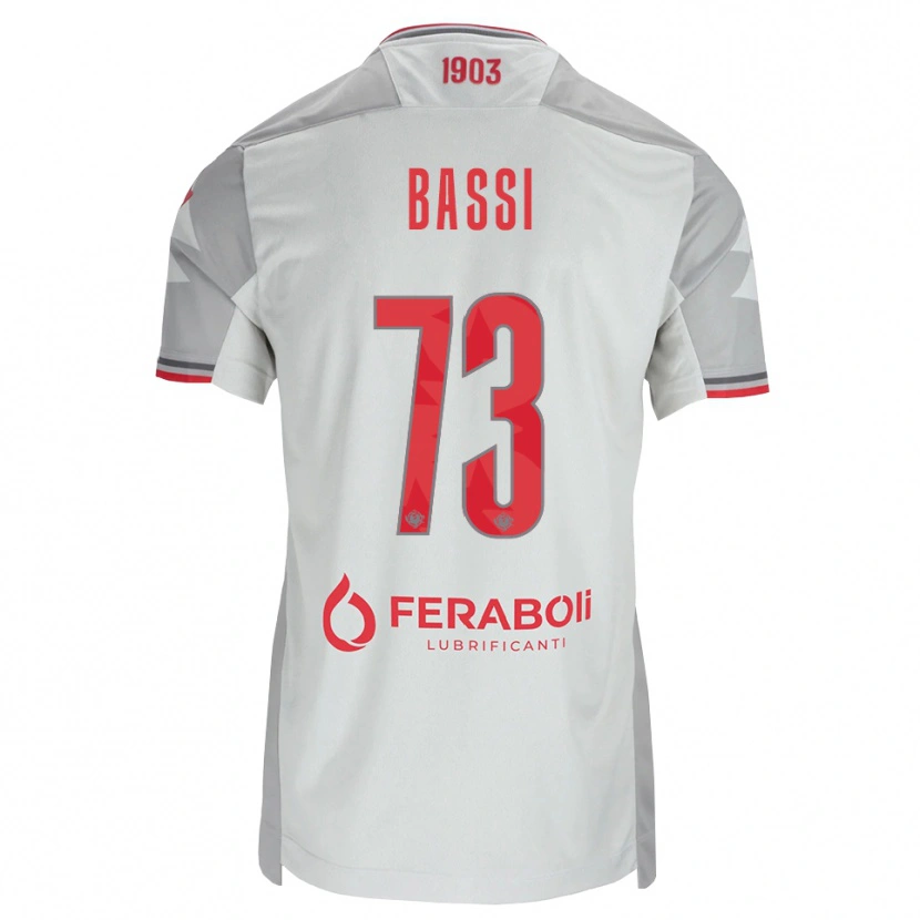 Danxen Mulher Camisola Emanuele Bassi #73 Cinza Branco Vermelho Alternativa 2026/27 Camisa Brasil
