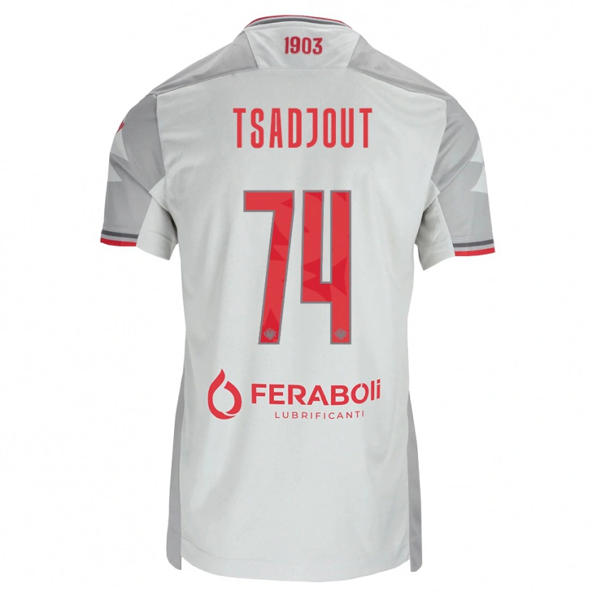 Danxen Mulher Camisola Frank Tsadjout #74 Cinza Branco Vermelho Alternativa 2026/27 Camisa Brasil