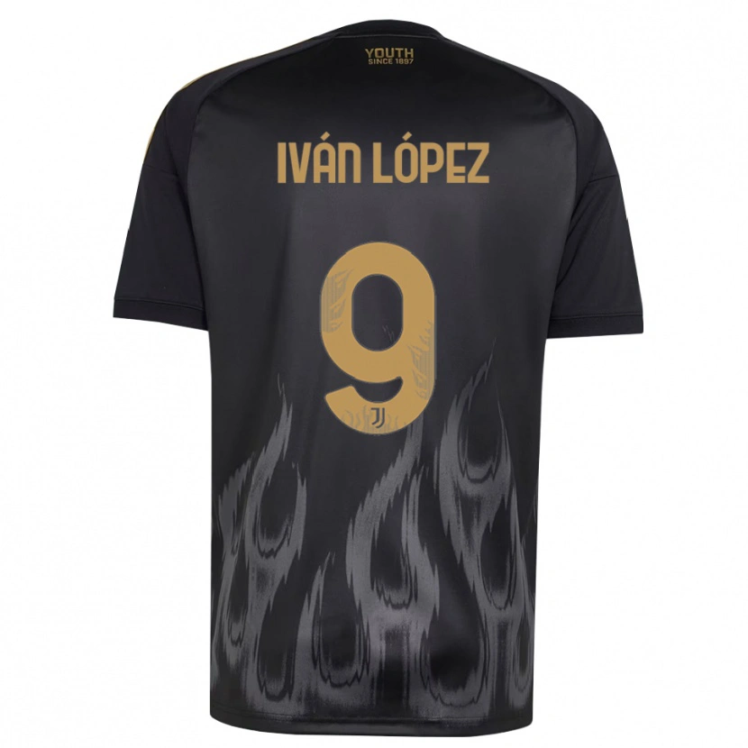 Danxen Mulher Camisola Iván López #9 Preto Marrom Terceiro 2026/27 Camisa Brasil