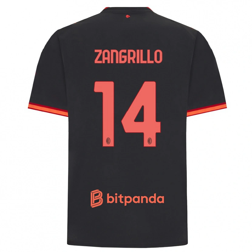 Danxen Mulher Camisola Giacomo Zangrillo #14 Preto Vermelho Terceiro 2026/27 Camisa Brasil