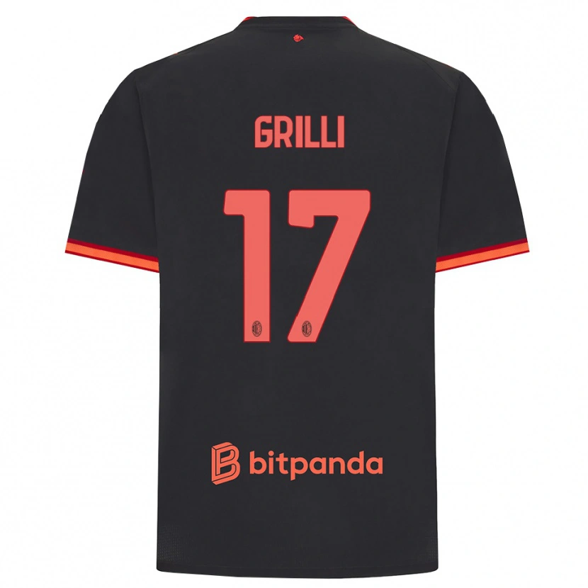Danxen Mulher Camisola Federico Grilli #17 Preto Vermelho Terceiro 2026/27 Camisa Brasil