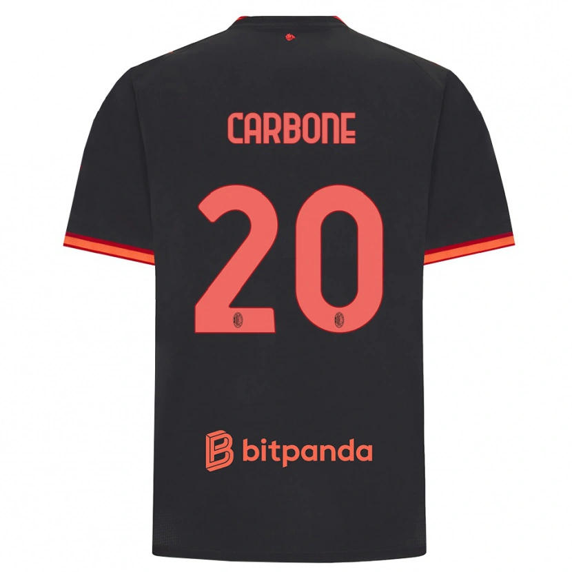 Danxen Mulher Camisola Emanuele Carbone #20 Preto Vermelho Terceiro 2026/27 Camisa Brasil