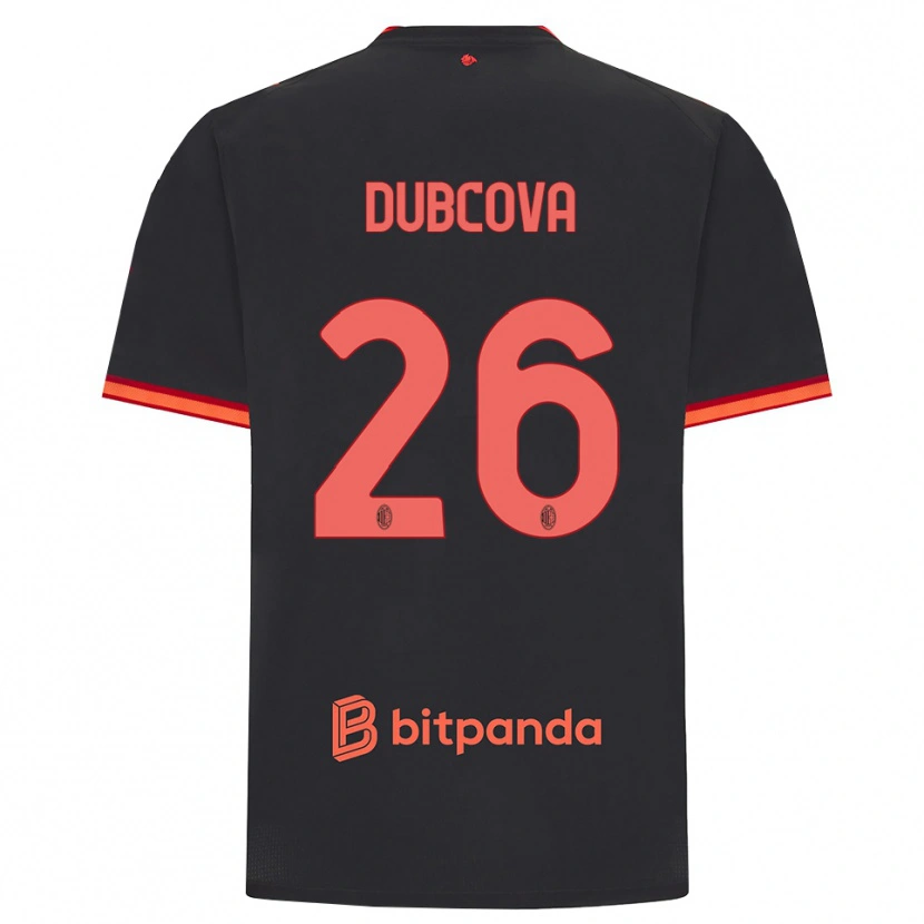 Danxen Mulher Camisola Michaela Dubcova #26 Preto Vermelho Terceiro 2026/27 Camisa Brasil