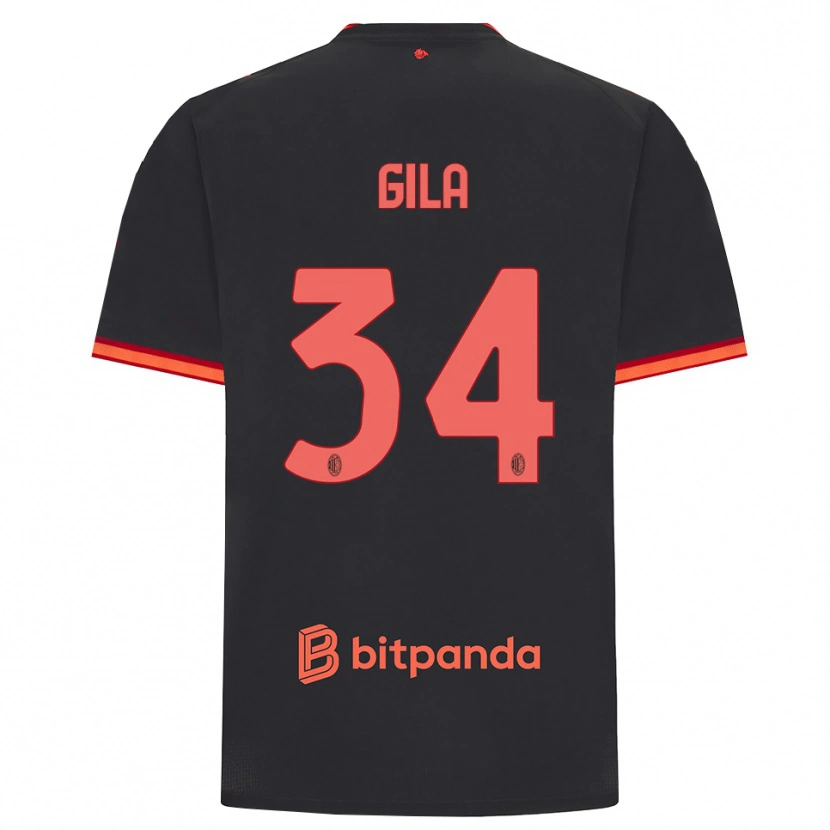 Danxen Mulher Camisola Mario Gila #34 Preto Vermelho Terceiro 2026/27 Camisa Brasil