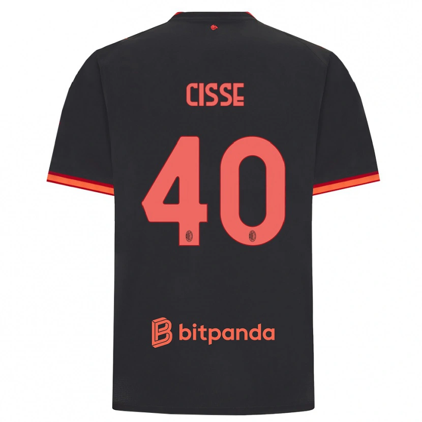 Danxen Mulher Camisola El Hadji Malick Cissé #40 Preto Vermelho Terceiro 2026/27 Camisa Brasil