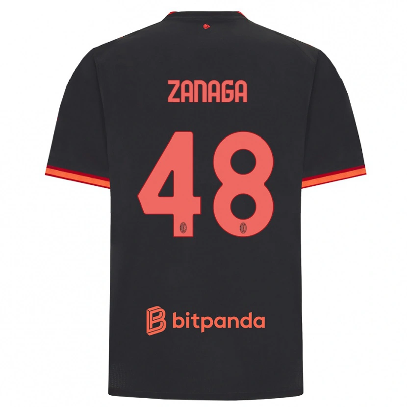 Danxen Mulher Camisola Edoardo Zanaga #48 Preto Vermelho Terceiro 2026/27 Camisa Brasil