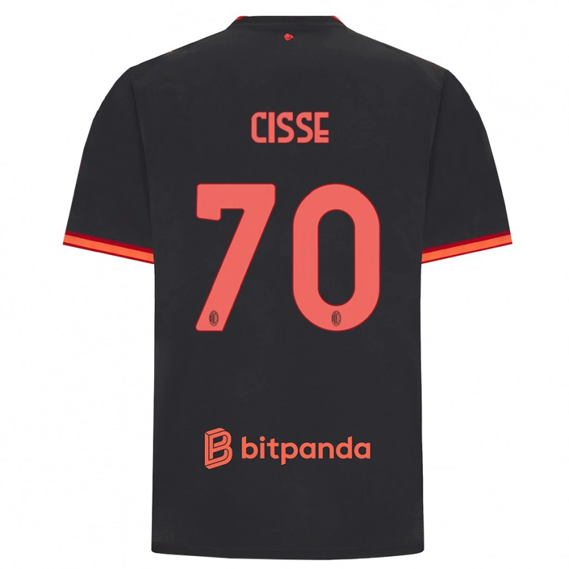 Danxen Mulher Camisola Alphadjo Cissè #70 Preto Vermelho Terceiro 2026/27 Camisa Brasil
