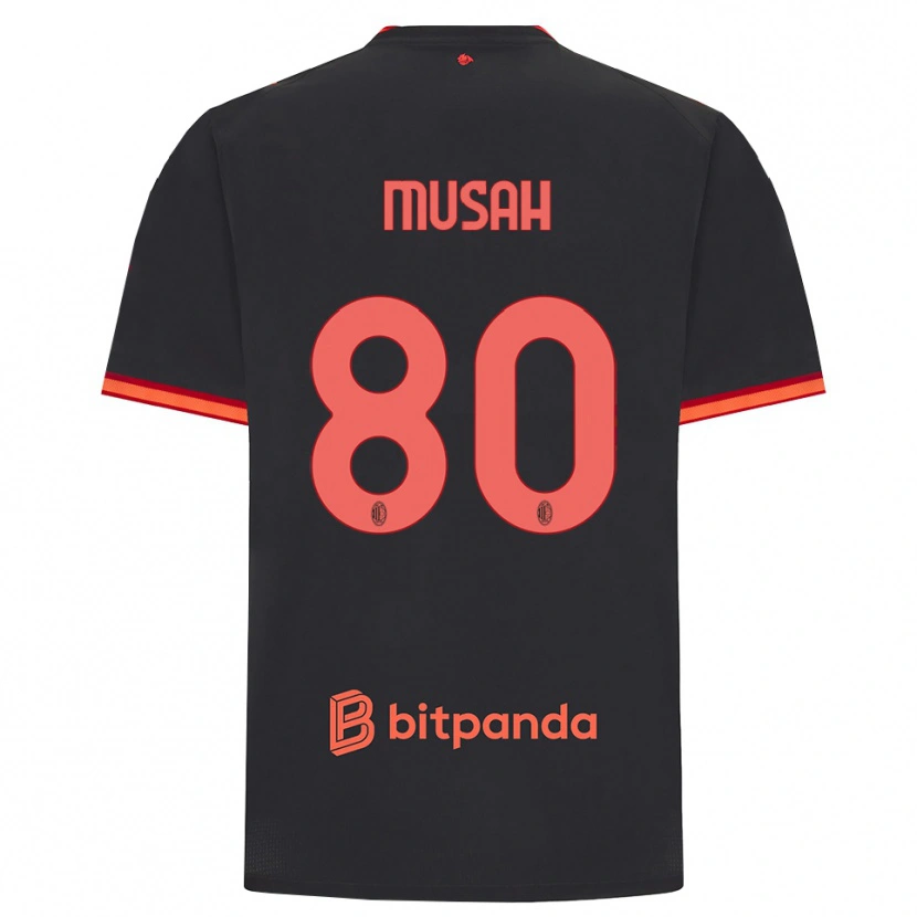 Danxen Mulher Camisola Yunus Musah #80 Preto Vermelho Terceiro 2026/27 Camisa Brasil