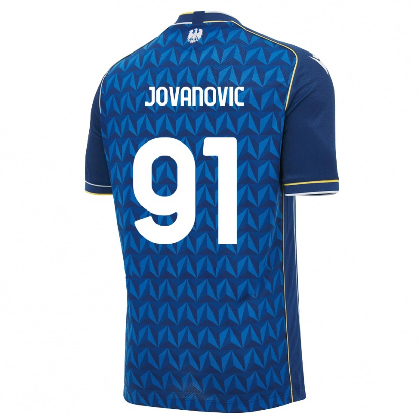 Danxen Mulher Camisola Lazar Jovanovic #91 Azul Real Branco Azul Alternativa 2026/27 Camisa Brasil