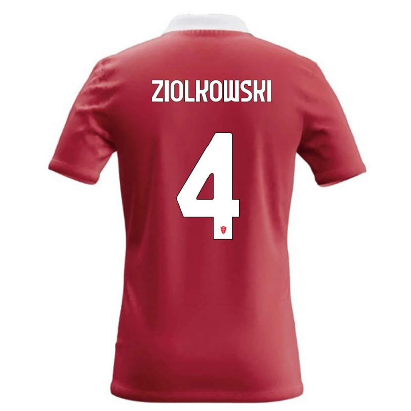 Danxen Criança Camisola Jan Ziolkowski #4 Vermelho Branco Principal 2026/27 Camisa Brasil