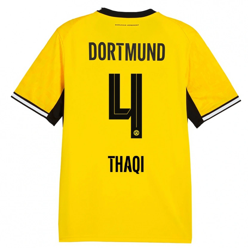 Danxen Criança Camisola Albin Thaqi #4 Amarelo Preto Branco Principal 2026/27 Camisa Brasil