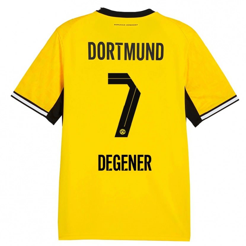 Danxen Criança Camisola Tim Degener #7 Amarelo Preto Branco Principal 2026/27 Camisa Brasil