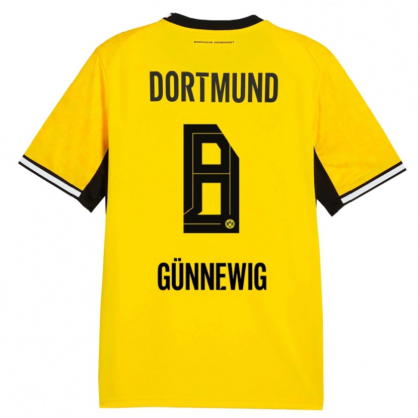 Danxen Criança Camisola Noreen Günnewig #8 Amarelo Preto Branco Principal 2026/27 Camisa Brasil