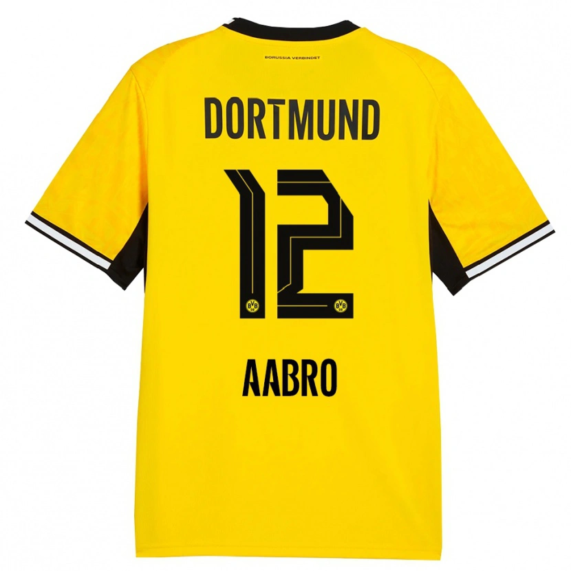 Danxen Criança Camisola Gustav Aabro #12 Amarelo Preto Branco Principal 2026/27 Camisa Brasil
