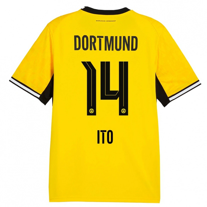 Danxen Criança Camisola Sara Ito #14 Amarelo Preto Branco Principal 2026/27 Camisa Brasil